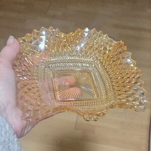 Vintage  Amber Glass Decorative Dish